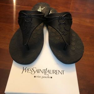 Never Worn YSL Rubber Biarritz Thong Sandals
